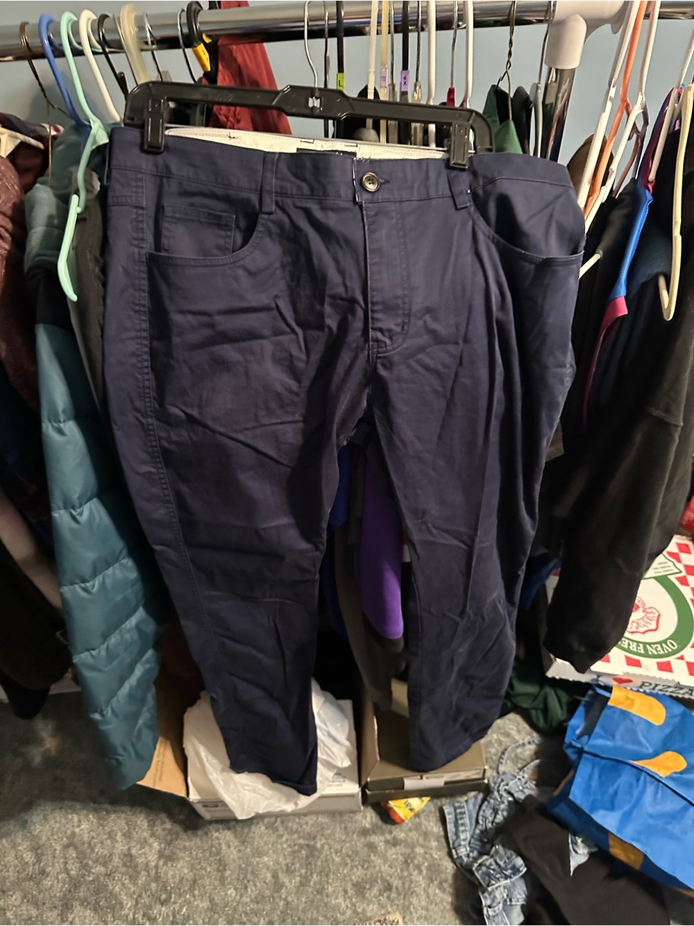 Slim Straight Navy Men's Dress Pants